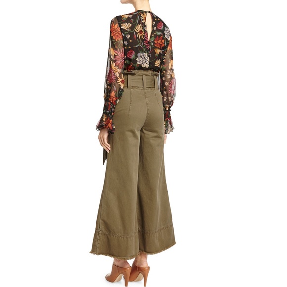 Cinq A Sept Serge Belted Wide Leg Cropped Pants - Picture 4 of 8